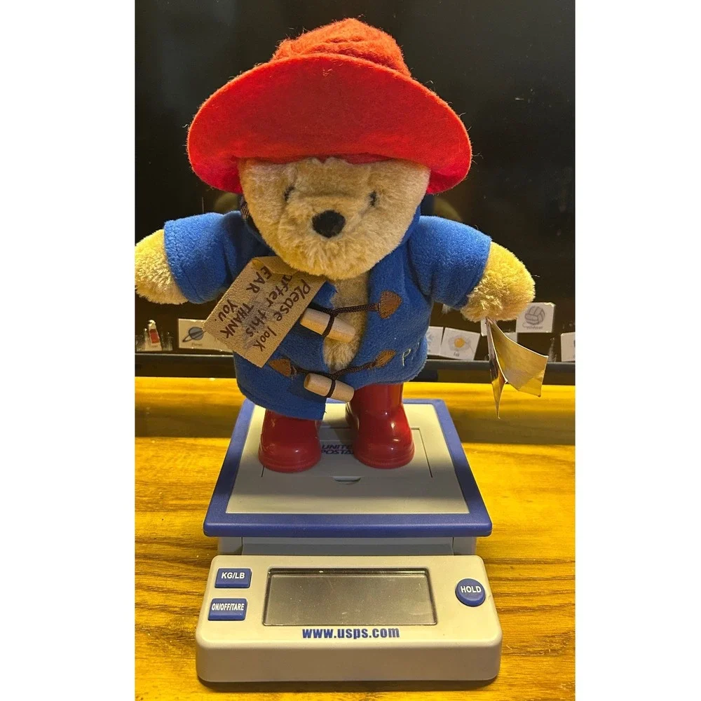 2018‎ Paddington Bear Plush Toy Blue Coat Red Boots Hat Classic Stuffed Animal